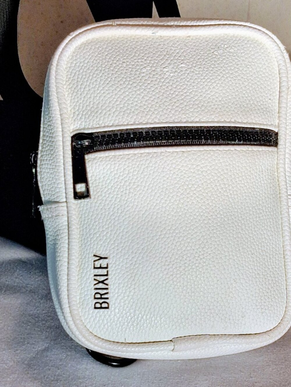 Brixley Crossbody Sling Bag White Faux Leather Multi Pocket Small Purse 6X8X2